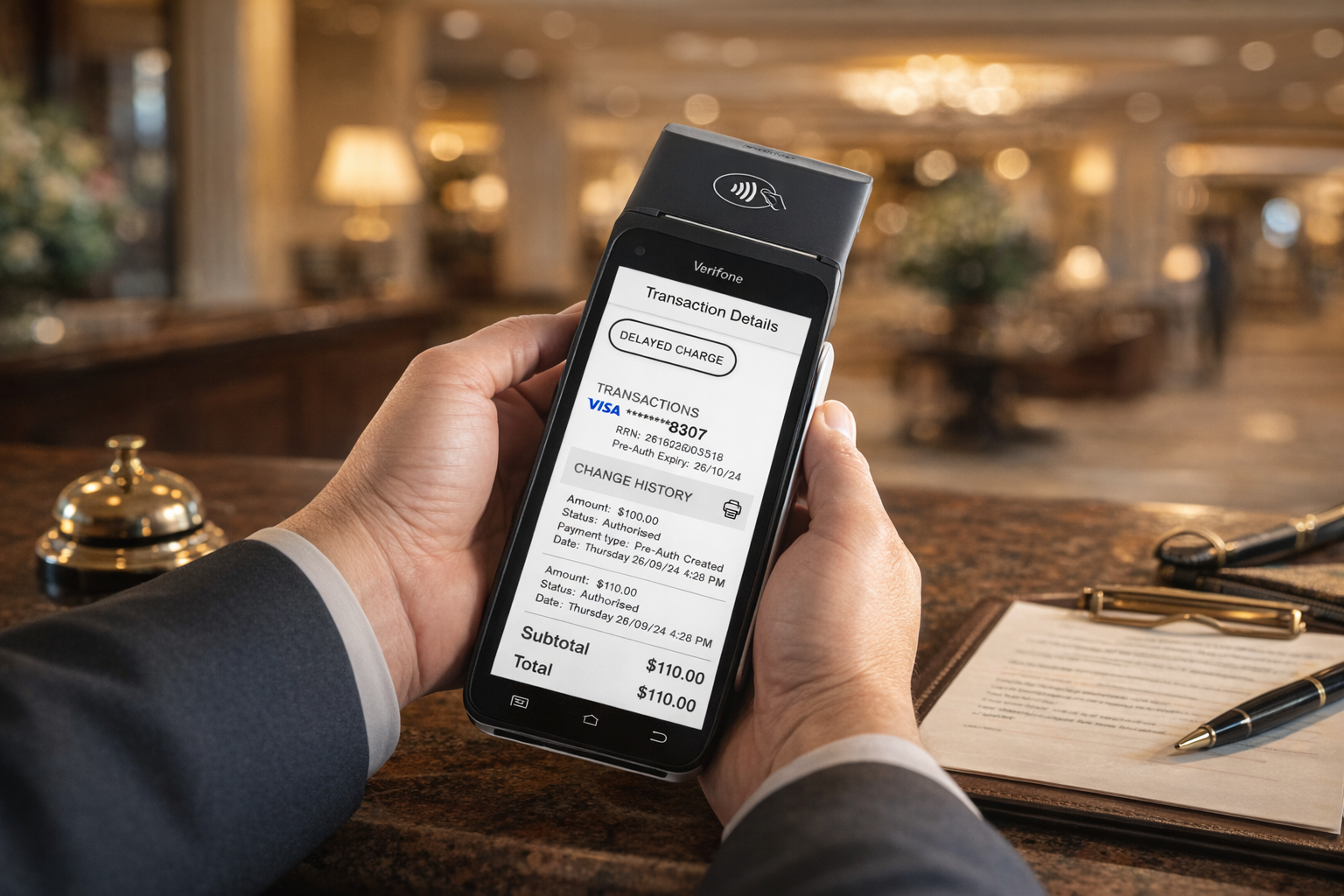 Pre auth delayed charge hotel eftpos nz